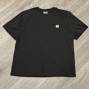 Carhartt K87 Mens Loose Fit Pocket T-Shirt Black XL‎ Short Sleeve Cotton Tee